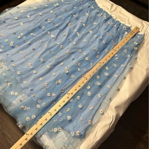 Unique Vintage Blue Daisy Skirt